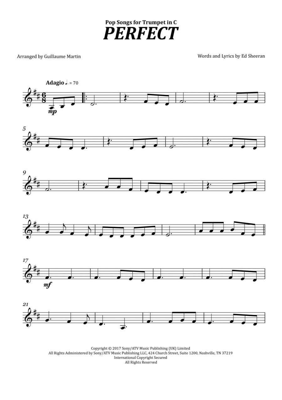 Perfect Perfect C Trumpet scores gallery preview page 1