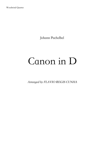 Canon in D - for Woodwind Quartet image number null