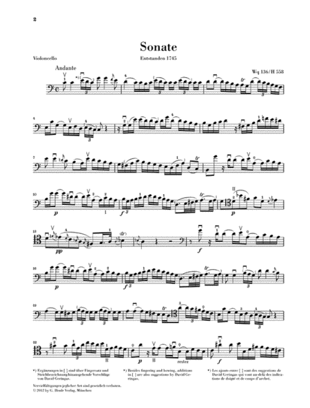 Gamba Sonatas Wq 88, 136, 137