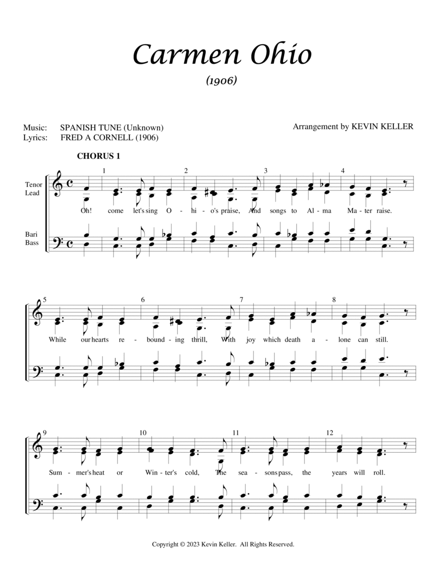 Carmen Ohio 4-Part scores gallery preview page 1