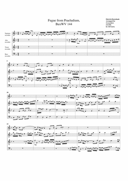 Fugue BuxWV 144/II (arrangement for 4 recorders)