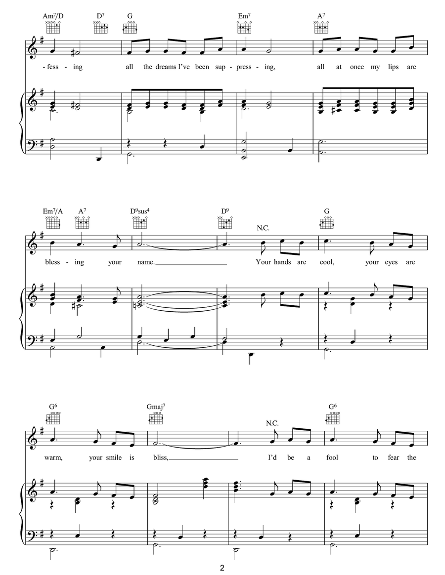 No One But You Piano, Vocal, Guitar scores gallery preview page 2