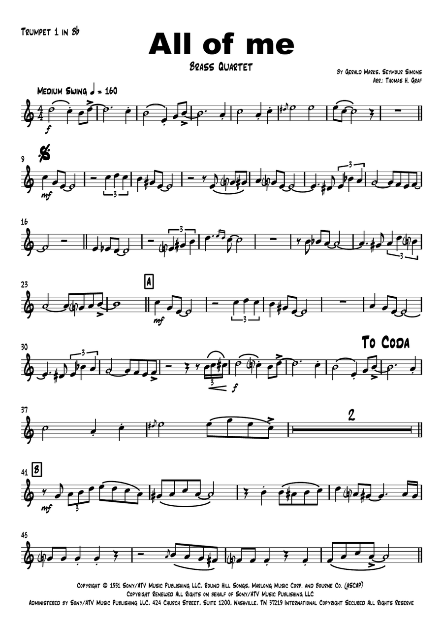All Of Me Brass Ensemble scores gallery preview page 6