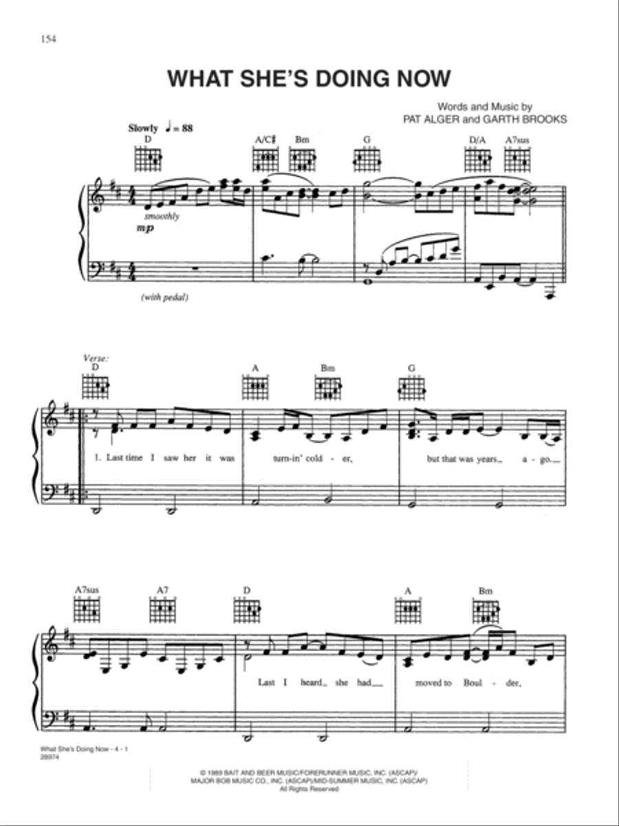 What She's Doing Now Piano, Vocal, Guitar scores gallery preview page 1