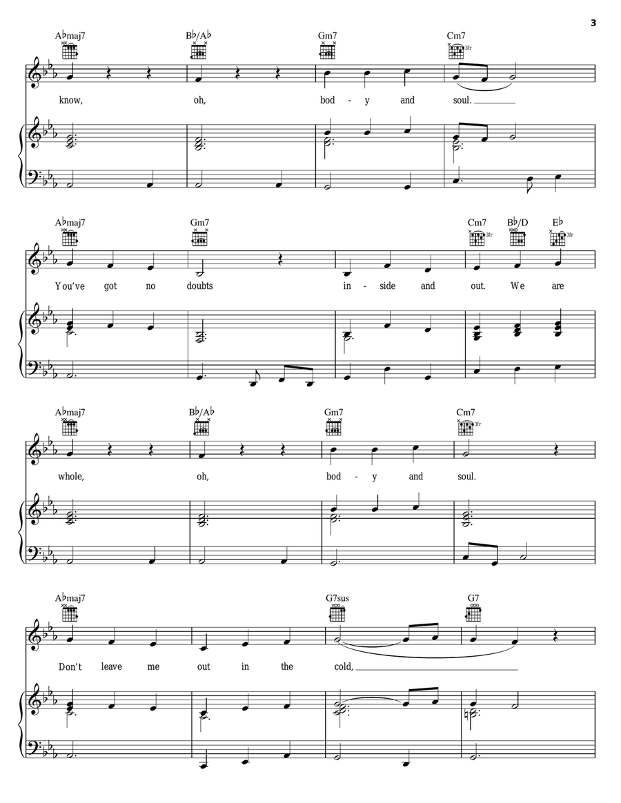 Body & Soul Body & Soul Piano, Vocal, Guitar scores gallery preview page 3