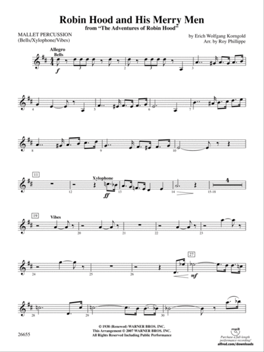 Robin Hood and His Merry Men: Mallets Full Orchestra scores gallery preview page 1