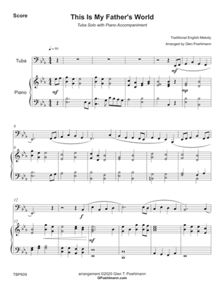 THIS IS MY FATHER'S WORLD - TUBA SOLO with Piano Accompaniment (Medium Easy)