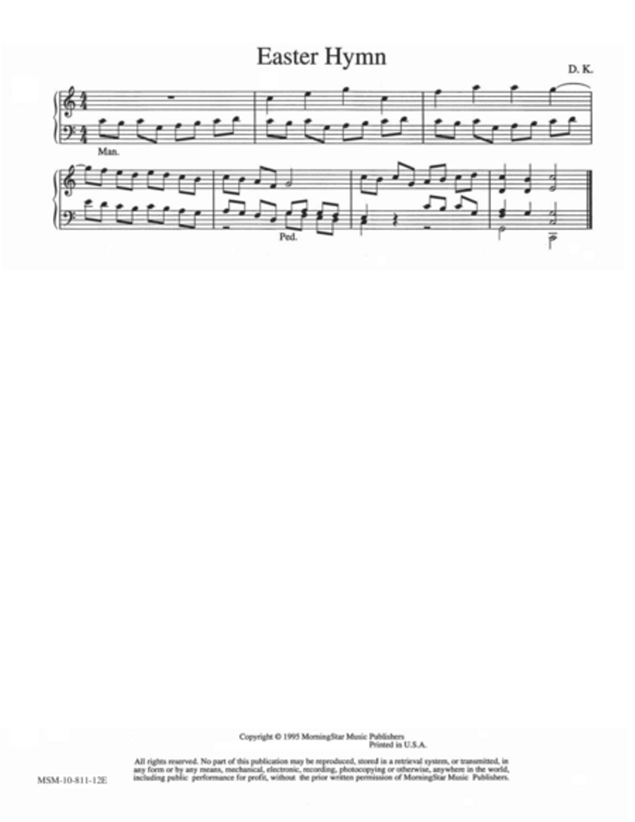 Easter Hymn Organ scores gallery preview page 1