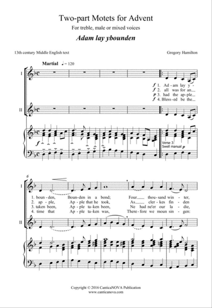 Two-part Motets for Advent 2-Part scores gallery preview page 2