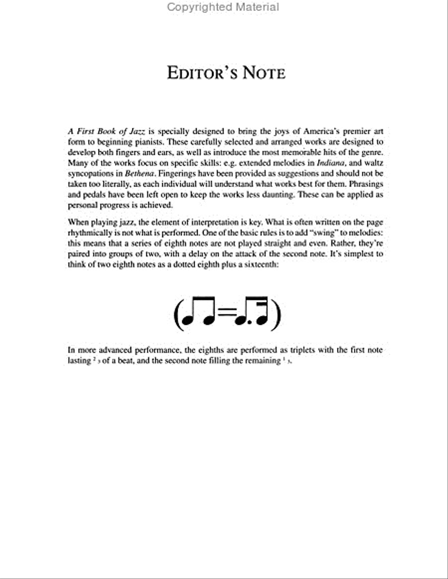 A First Book of Jazz -- For The Beginning Pianist with Downloadable MP3s Piano Solo scores gallery preview page 3