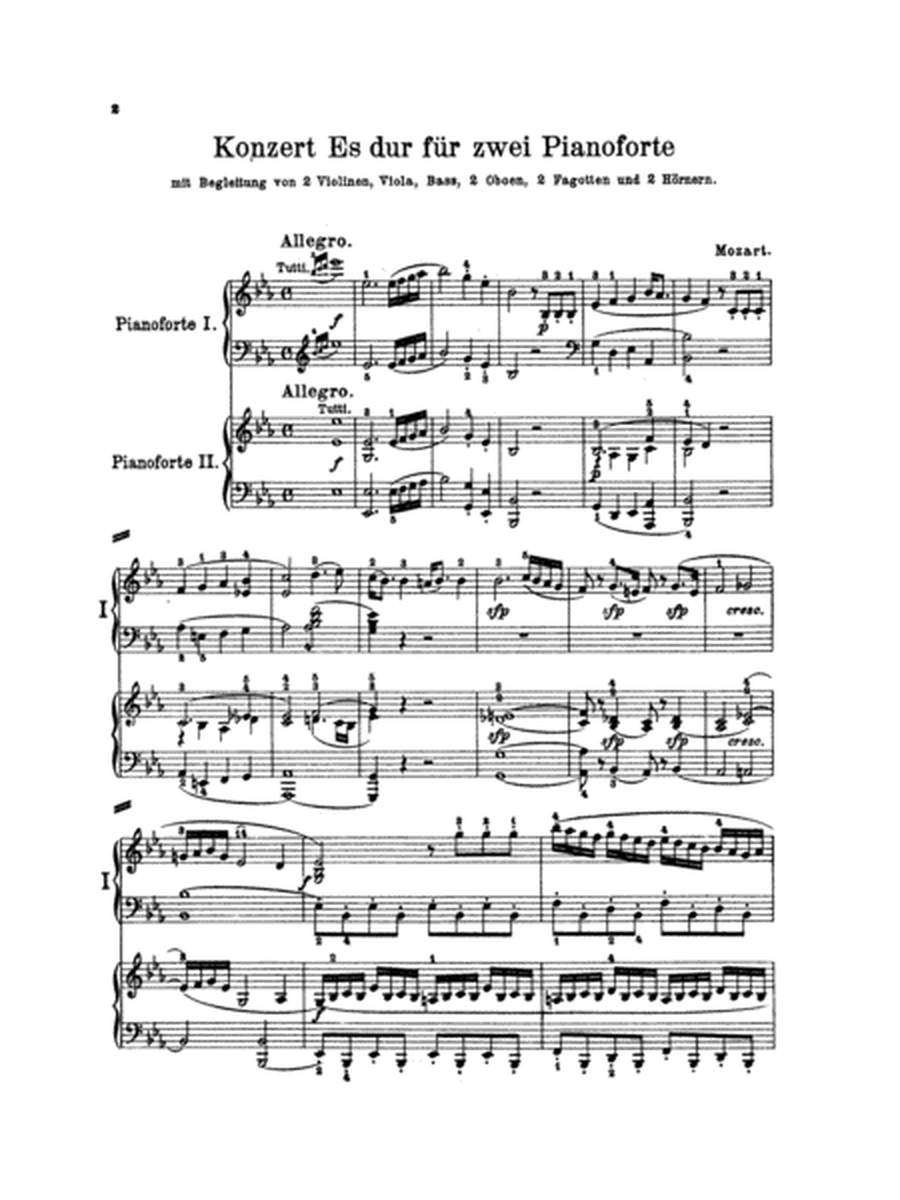 Mozart: Piano Concerto No. 10 in E flat Major for Two Pianos, K. 365