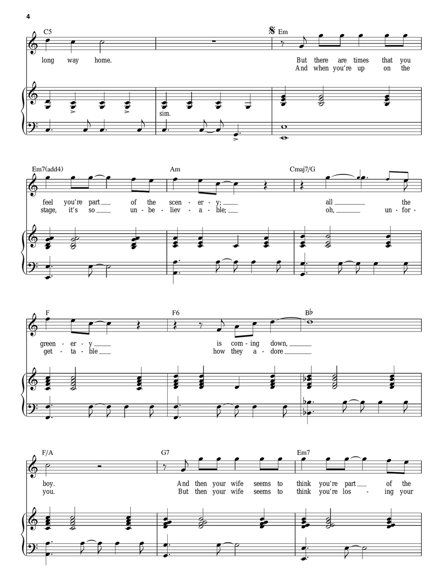 Take The Long Way Home Piano, Vocal scores gallery preview page 4