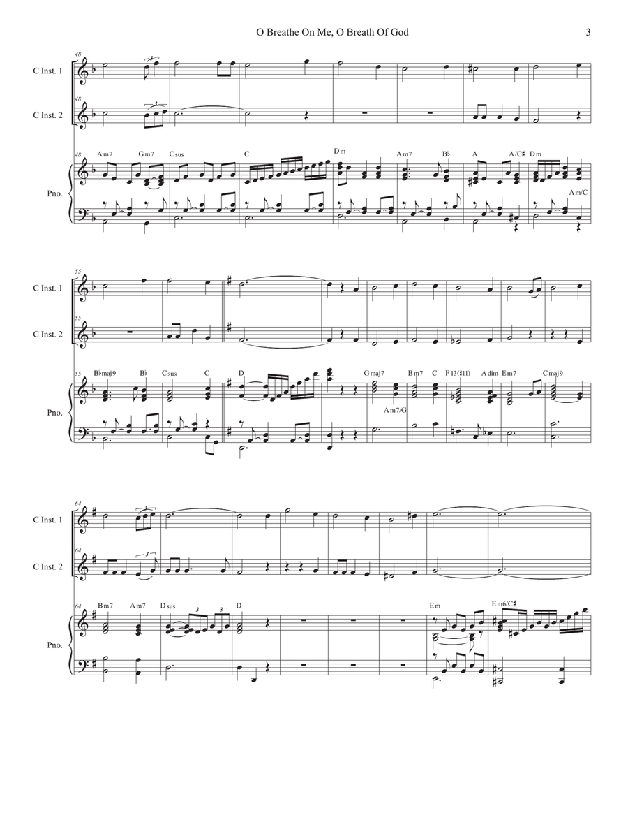 O Breathe On Me, O Breath Of God (Duet for C-Instruments) Piano scores gallery preview page 3