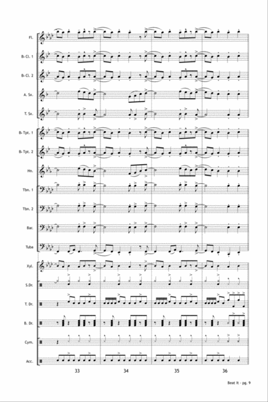 Beat It Marching Band scores gallery preview page 10