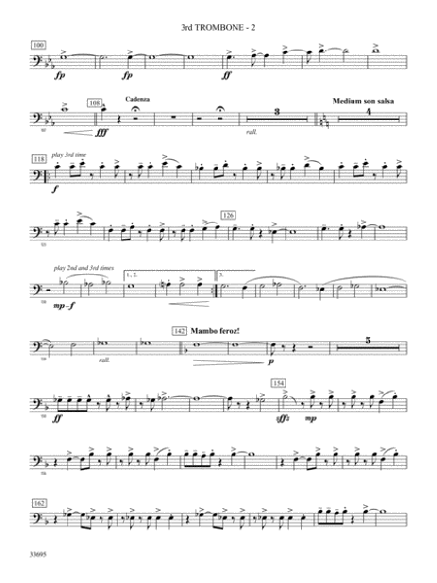 Danzas Cubanas: 3rd Trombone Full Orchestra scores gallery preview page 2