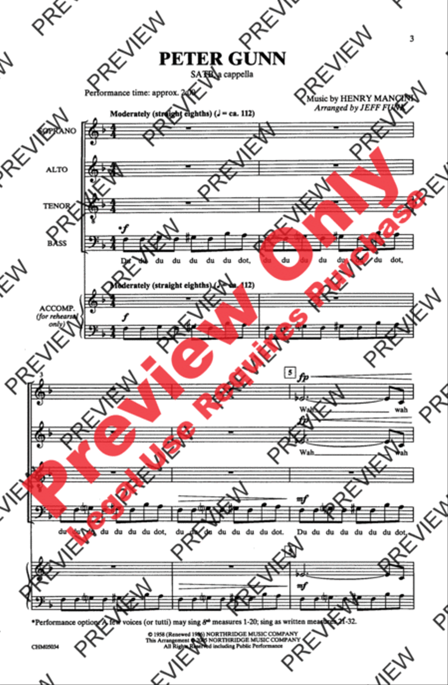 Peter Gunn 4-Part scores gallery preview page 3