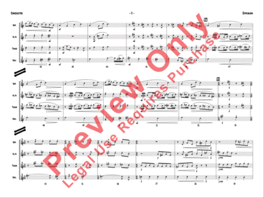 Diffusion for Sax Quartet Small Ensemble scores gallery preview page 6