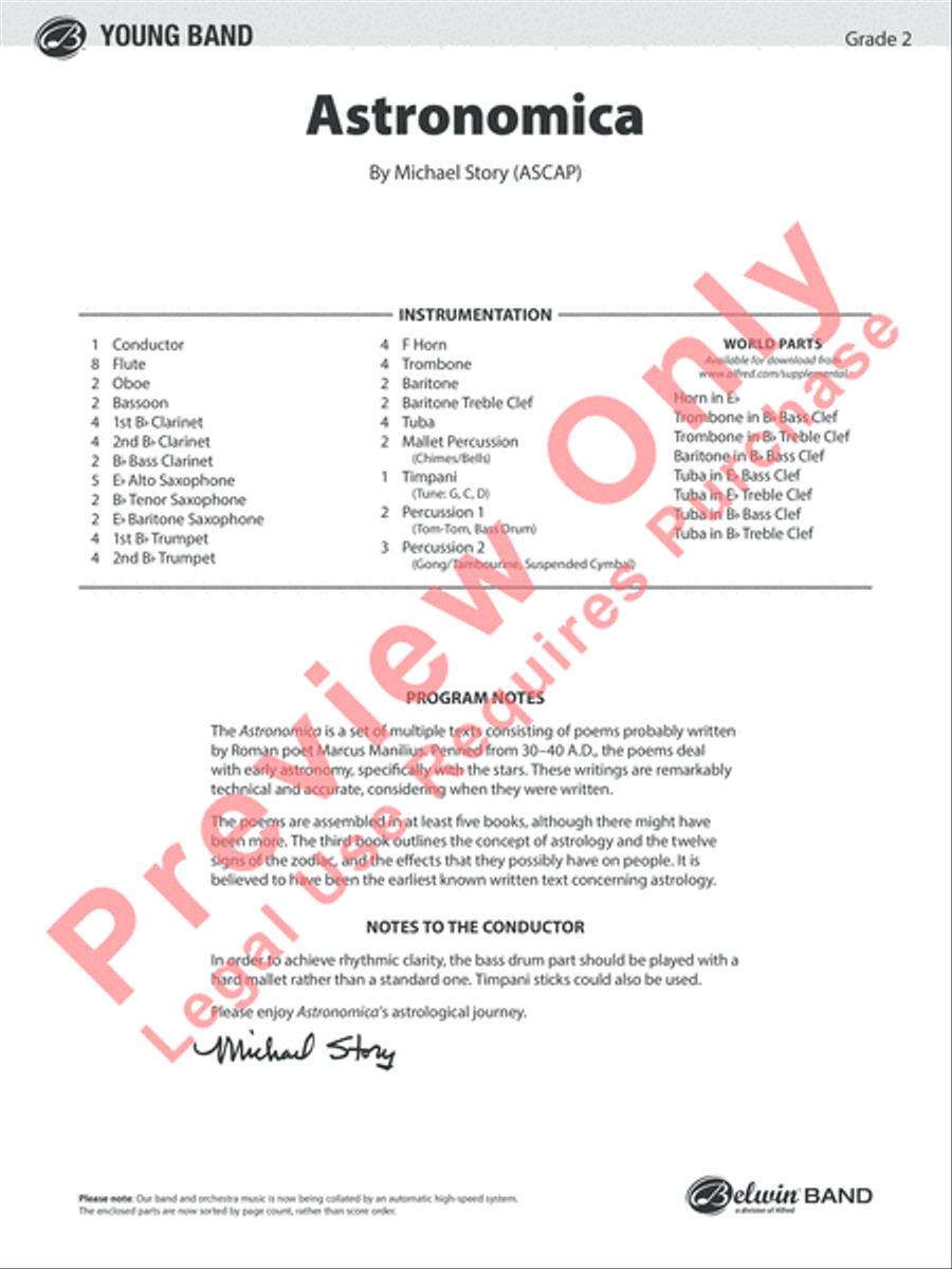 Astronomica Concert Band scores gallery preview page 2
