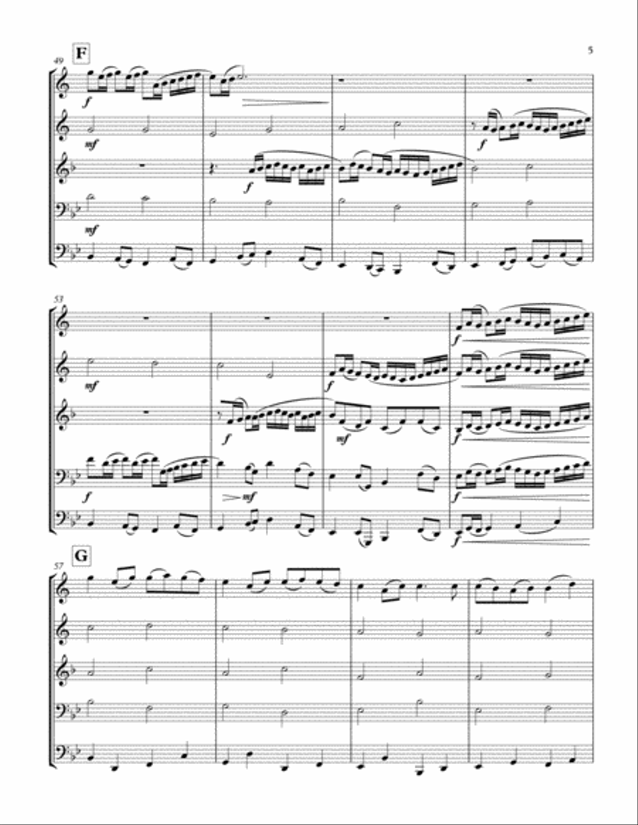 Pachelbel's Canon Brass Quintet Pachelbel's Canon Brass Quintet Brass Quintet scores gallery preview page 5