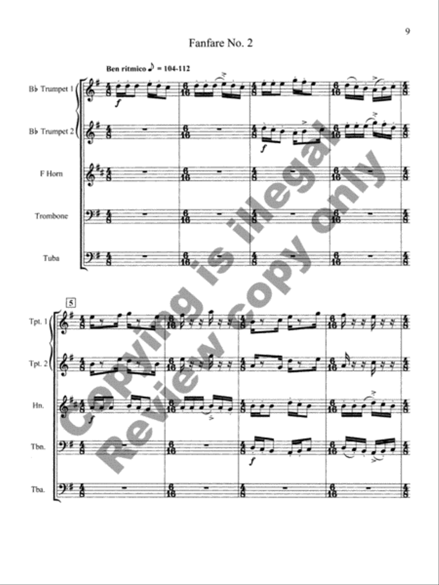 Two Fanfares and a Carol Two Fanfares and a Carol Brass Quintet scores gallery preview page 7