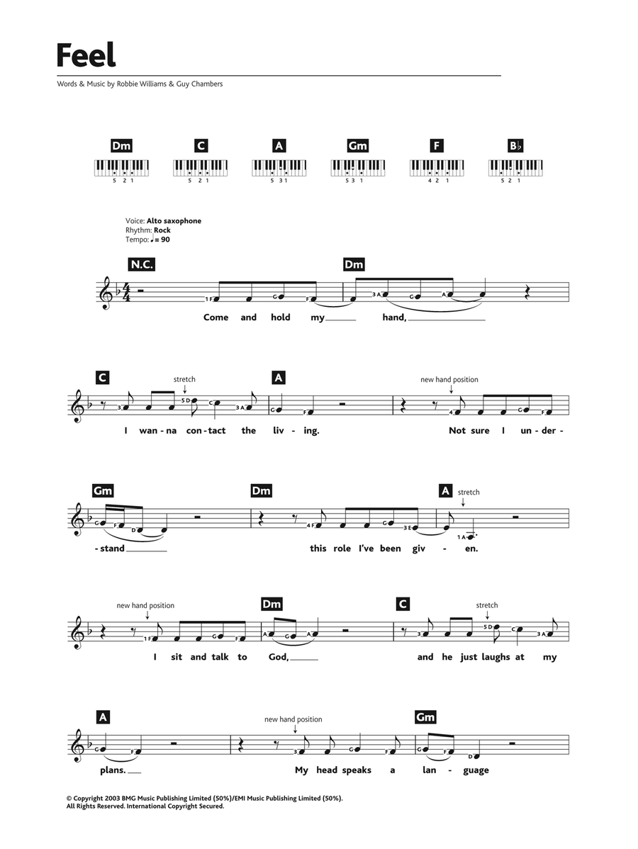 Feel Piano Solo scores gallery preview page 1
