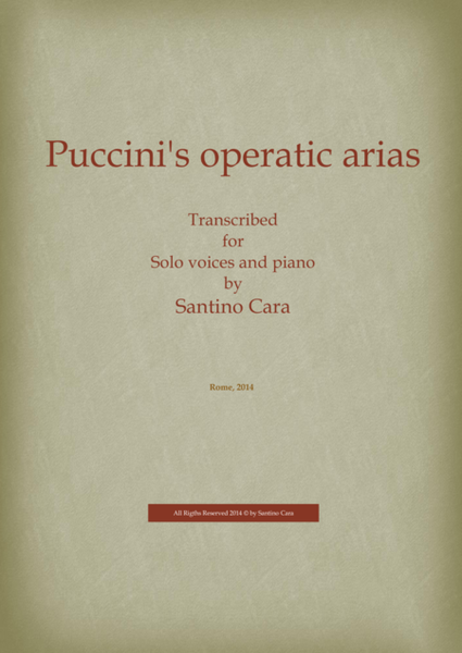14 Puccini's operatic arias for voices and piano image number null