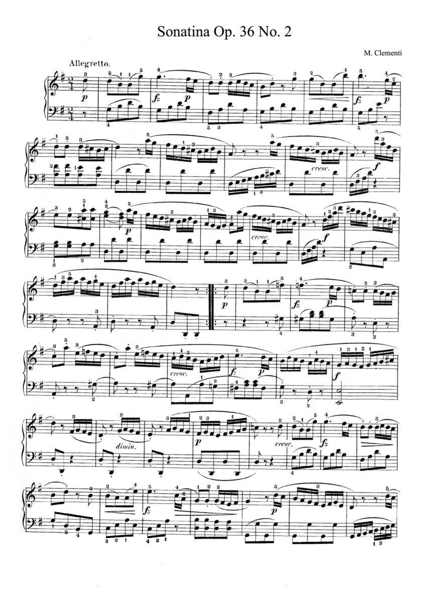 Clementi Sonatina Op. 36 No. 2 in G Major