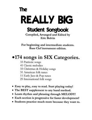 Book cover for The Really Big Student Songbook bass clef edition