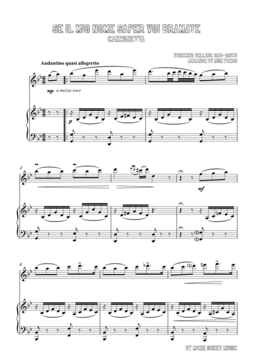 Bellini-Se Il Mio Nome Saer voi bramate……,for Violin and Piano image number null