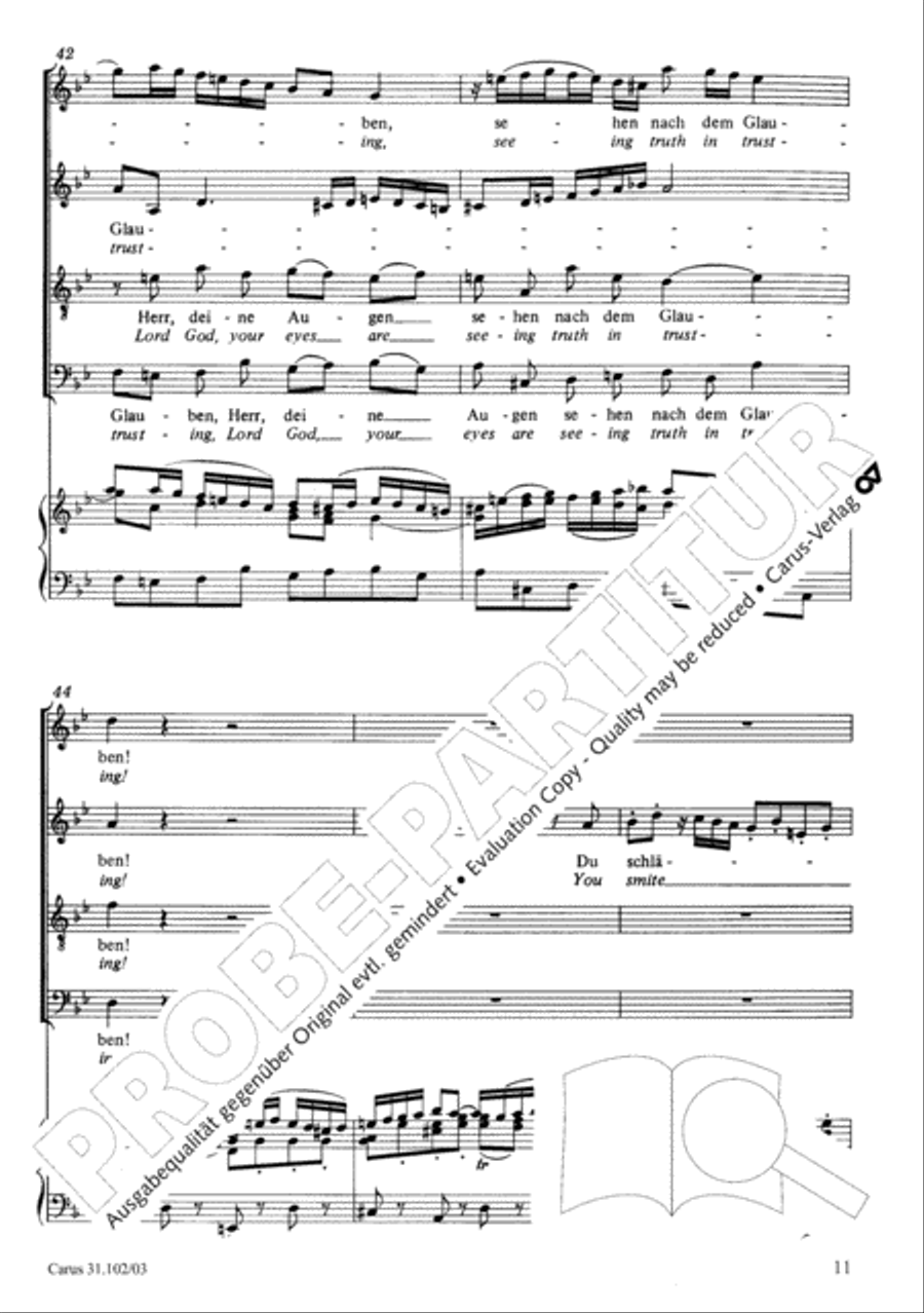 Lord God, your eyes are seeing truth in trusting (Herr, deine Augen sehen nach dem Glauben) ATB scores gallery preview page 12
