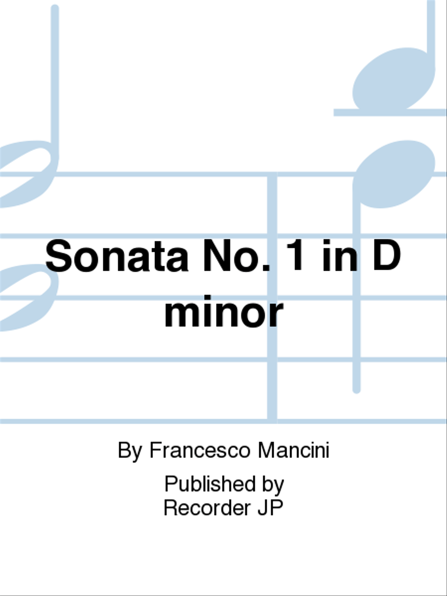 Sonata No. 1 in D minor Alto Recorder scores gallery preview page 1