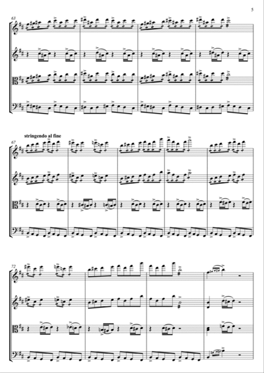 In the Hall of the Mountain King String Quartet scores gallery preview page 6