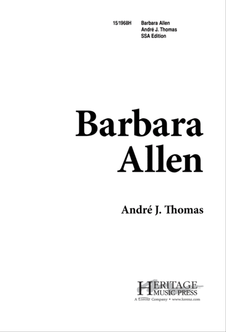 Barbara Allen Barbara Allen SSA scores gallery preview page 1