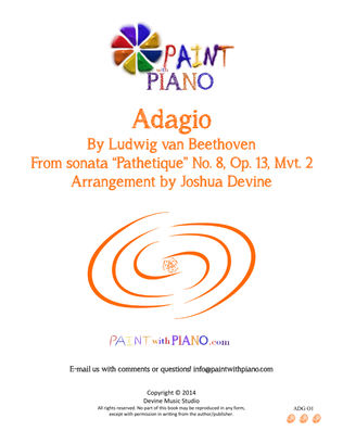 Book cover for Beethoven's Adagio - Easy Piano (Sonata Pathétique, mvt. 2)