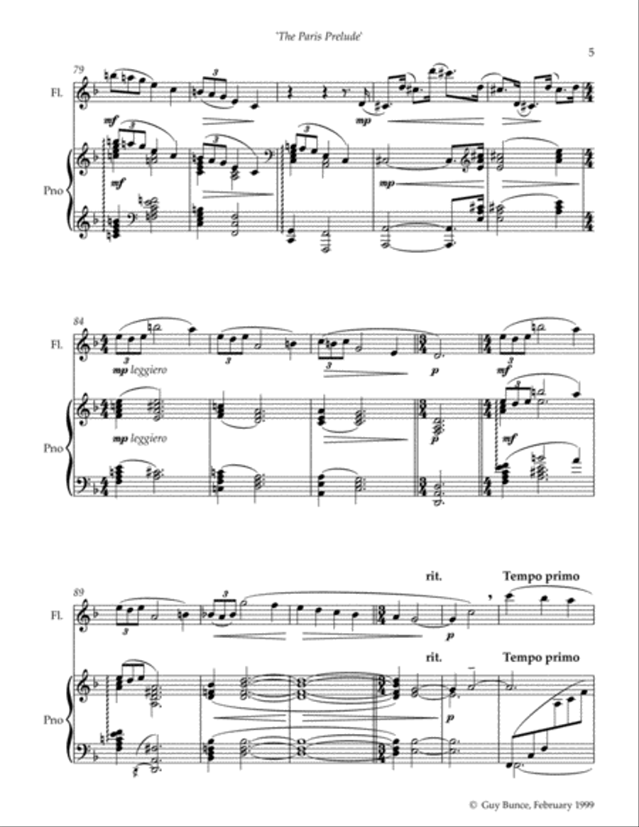 The Paris Prelude The Paris Prelude Flute Solo scores gallery preview page 5