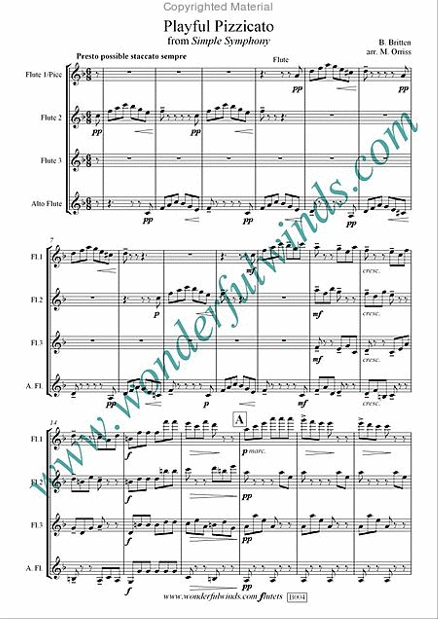 Playful Pizzicato Playful Pizzicato Flute Quartet scores gallery preview page 2