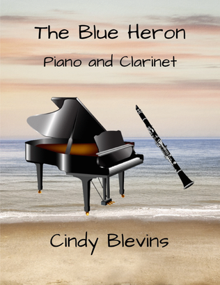 Book cover for The Blue Heron, for Piano and Clarinet