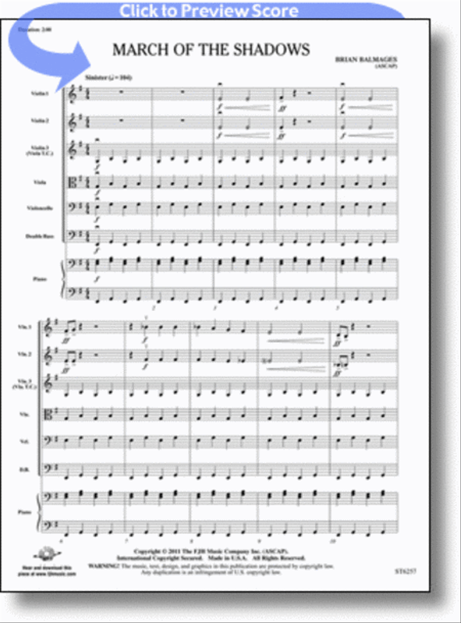 March of the Shadows String Orchestra scores gallery preview page 1