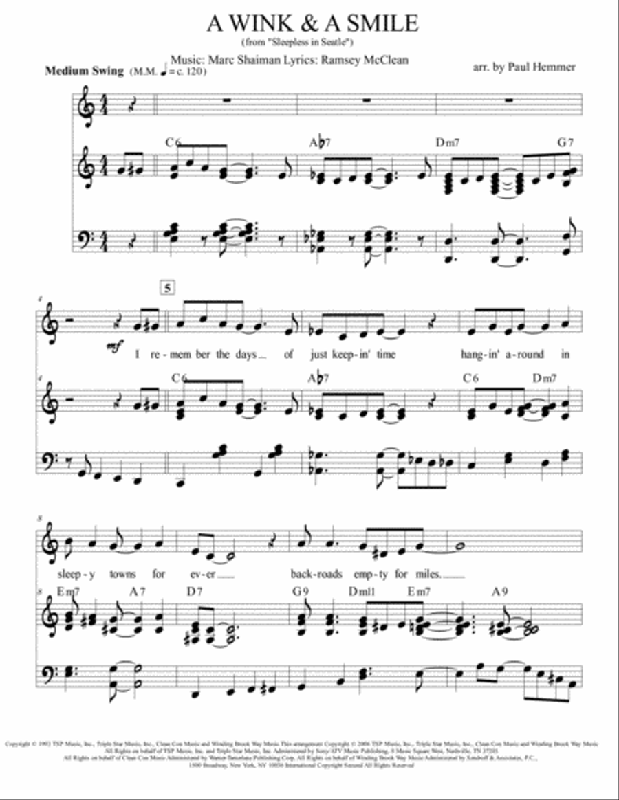 A Wink And A Smile A Wink And A Smile Voice scores gallery preview page 1