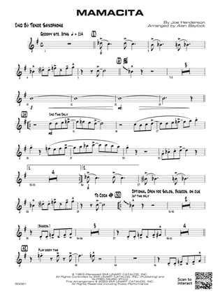 Book cover for Mamacita: 2nd B-flat Tenor Saxophone