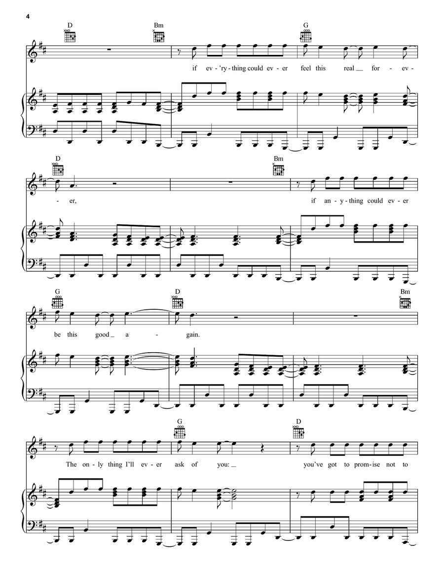 Everlong Piano, Vocal, Guitar scores gallery preview page 4