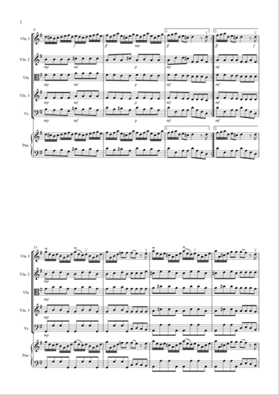 Allegro by Fiocco for String Quartet image number null
