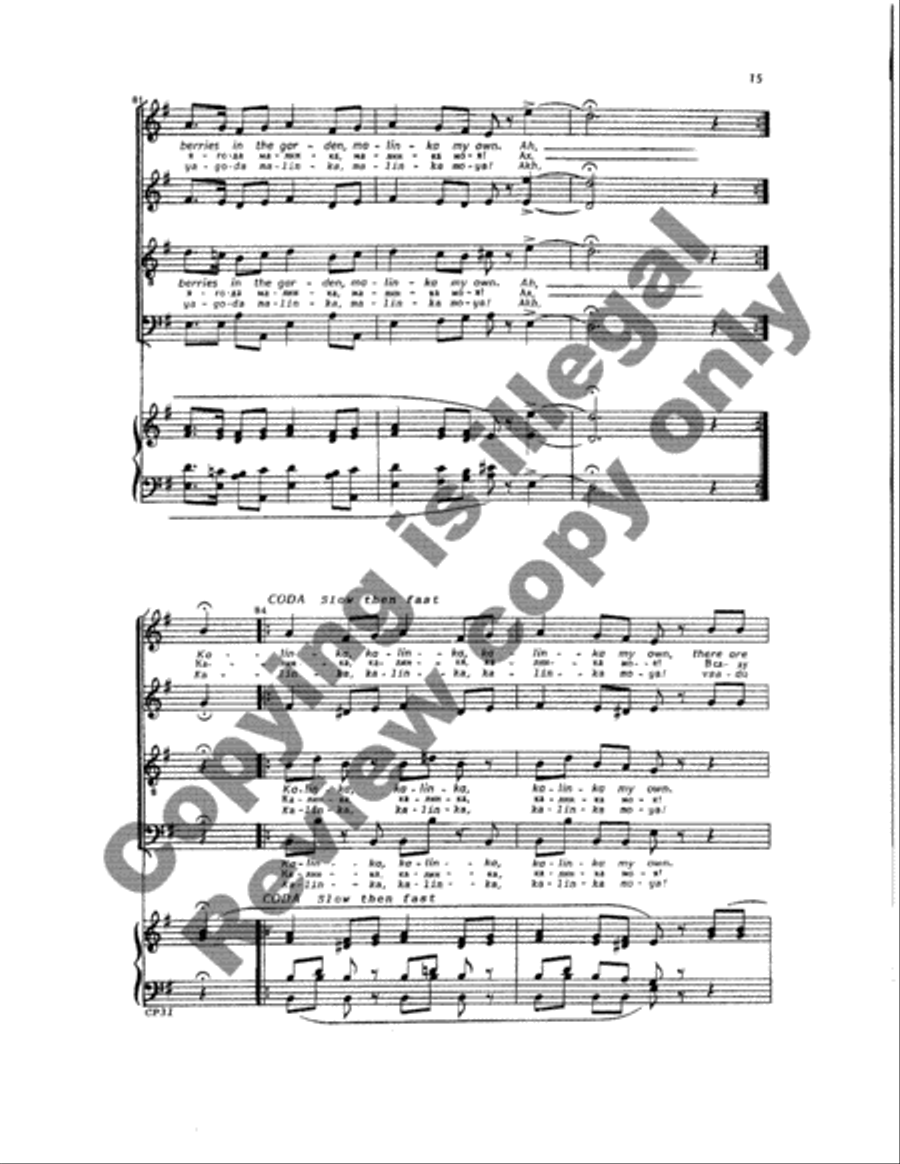 Two Russian Folk Songs 4-Part scores gallery preview page 30
