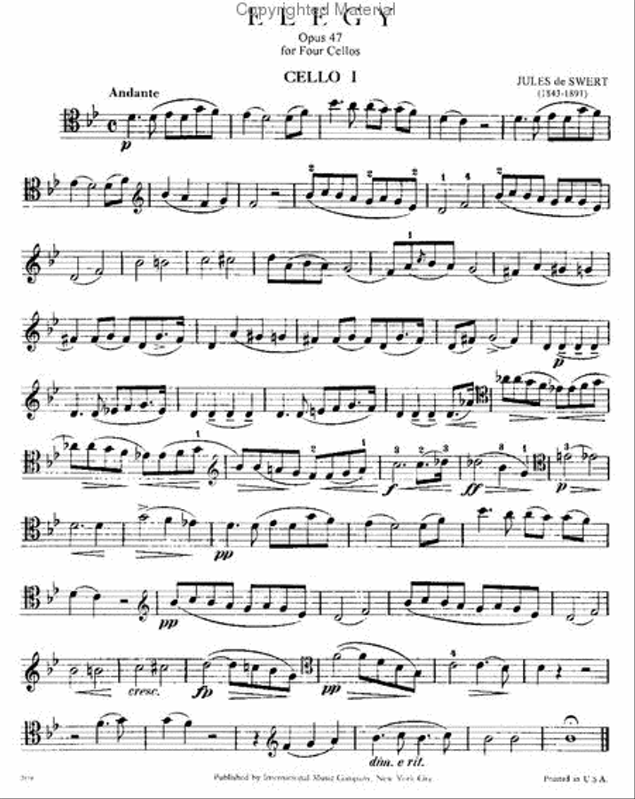 Elegy, Opus 47 Elegy, Opus 47 Cello scores gallery preview page 2