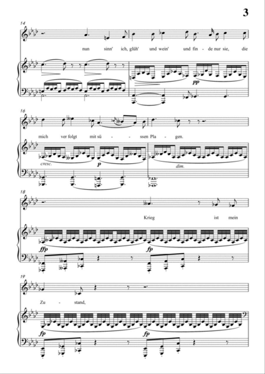 Schubert-Sonnet III in bA for Vocal and Piano Voice scores gallery preview page 4