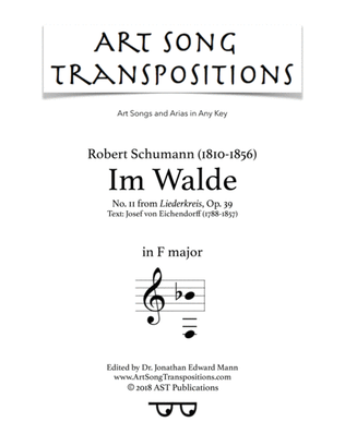 SCHUMANN: Im Walde, Op. 39 no. 11 (transposed to F major)