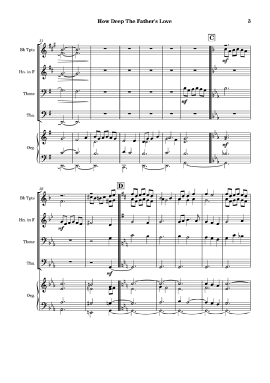 How Deep The Father's Love For Us Horn scores gallery preview page 4