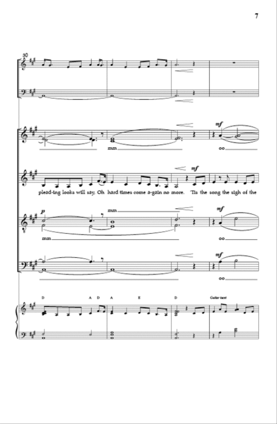 Hard Times (SATB) 4-Part scores gallery preview page 6