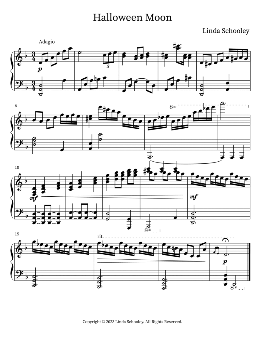 Halloween Moon Piano Solo scores gallery preview page 1