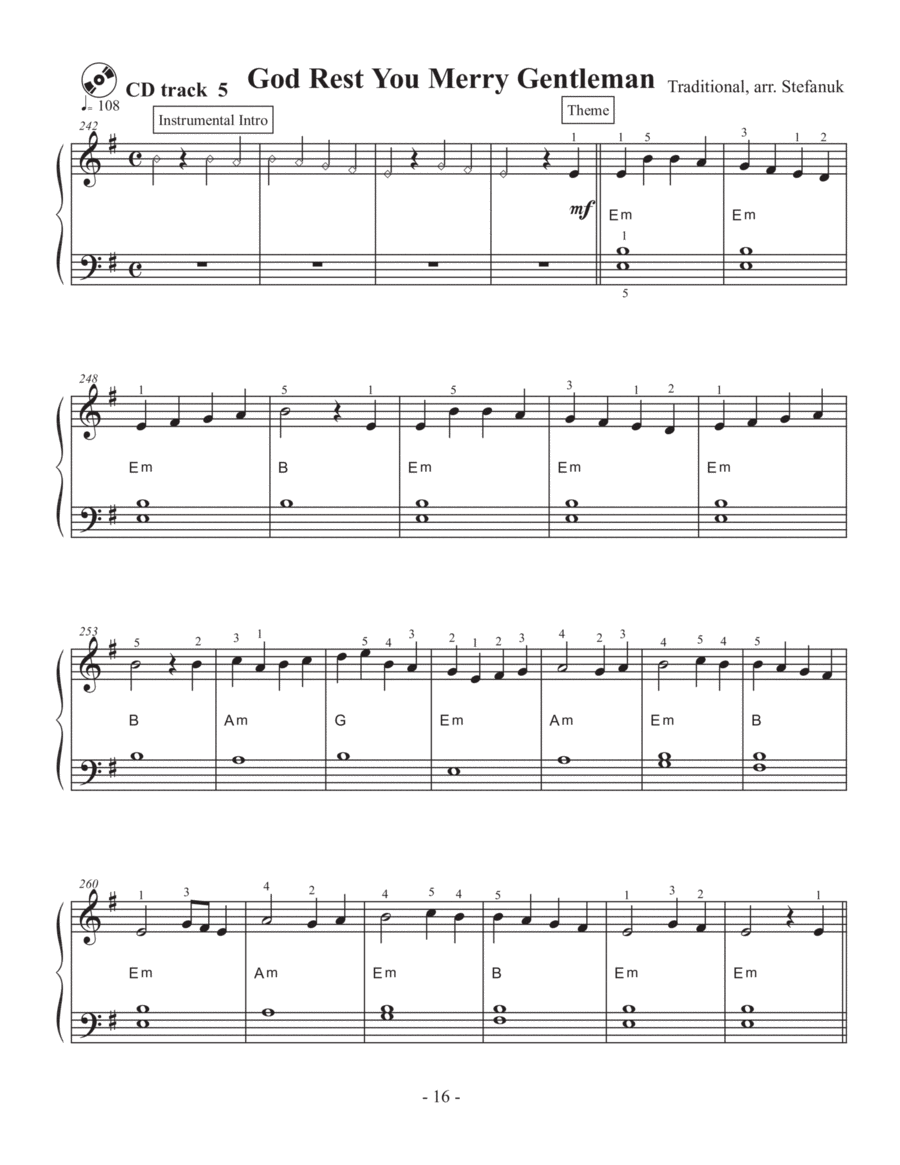 God Rest You Merry Gentlemen, very easy piano Easy Piano scores gallery preview page 1